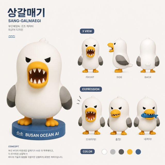 ‘2026 해양 콘텐츠 공모전’에서 굿즈 아이디어 부문 대상으로 선정된 ‘상갈매기 김꽉’. (사)한국해양산업협회 제공