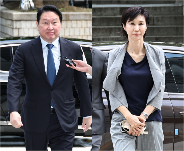 최태원 SK그룹 회장과 노소영 아트센터 나비 관장. 연합뉴스