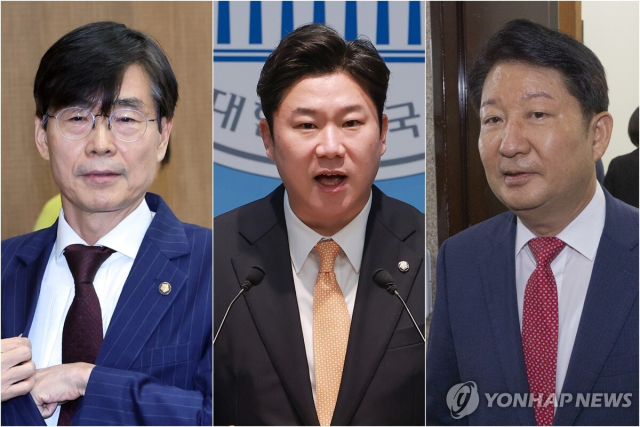 국민의힘 조경태(왼쪽부터), 진종오, 권영진 의원. 연합뉴스