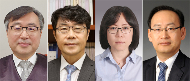 오는 9월 7일 퇴임하는 이흥구 대법관 후임 후보가 김문관(62·사법연수원 23기) 부산지방법원장, 김성수(57·24기) 서울고법 부장판사, 김예영(51·30기) 서울남부지법 부장판사, 김정중(60·26기) 광주지법 부장판사 등 4명으로 압축됐다. 사진은 왼쪽부터 김문관, 김성수, 김예영, 김정중 후보. 연합뉴스