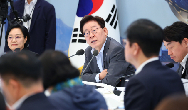 이재명 대통령이 5일 청와대 영빈관에서 열린 교육부·국가교육위·문체부·국가유산청 등에 대한 부처 업무보고에서 발언하고 있다. 연합뉴스