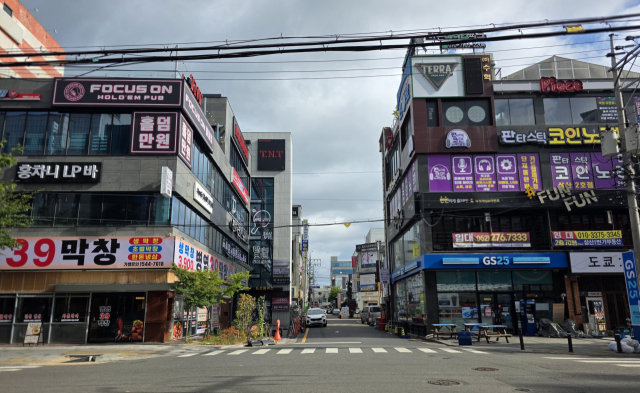 울산 남구 삼산동 상권 모습.