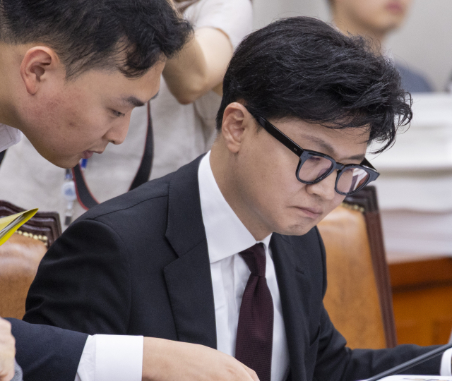 무소속 한동훈 의원이 지난 19일 국회에서 열린 외교통일위원회 전체 회의에 참석해 자료를 살펴보고 있다. 연합뉴스