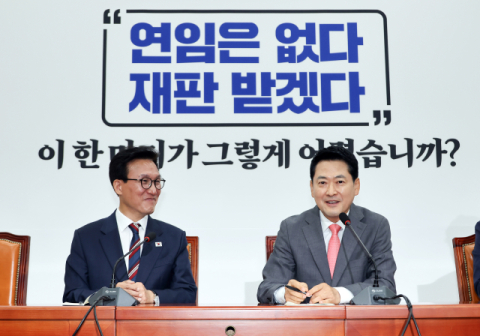 “수시로 소통하자”면서 신경전도… 김민석·장동혁 당대표 첫 회동