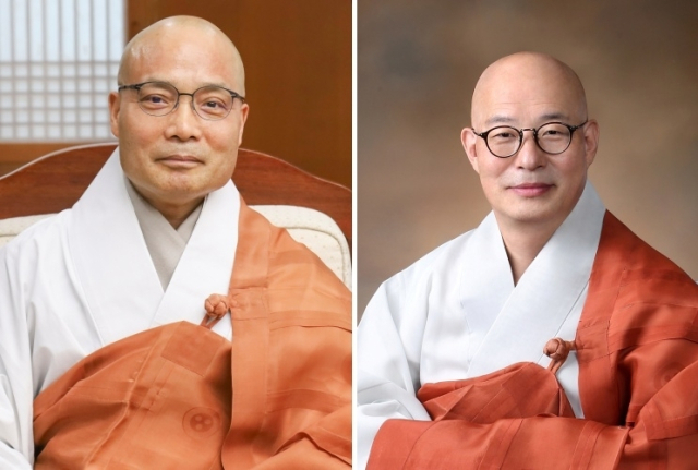 경우스님(왼쪽)과 진우스님. 대한불교조계종 제공