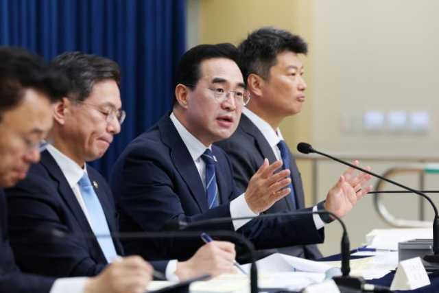 박홍근 기획예산처 장관이 8월 28일 세종정부청사 중앙동 브리핑실에서 열린 '2027년도 예산안 상세브리핑'에서 모두발언을 하고 있다. 기획처 제공