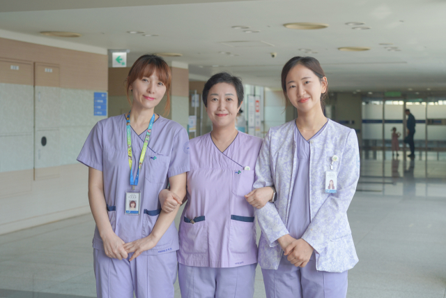왼쪽부터 오인선, 윤정혜, 류현주 간호사. 양산부산대병원 제공