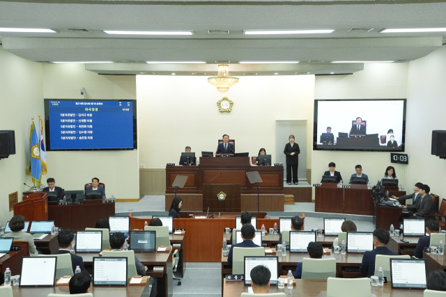 양산시의회는 지난 7일 제214회 임시회 제1차 본회의를 개최하고 있다. 양산시의회 제공
