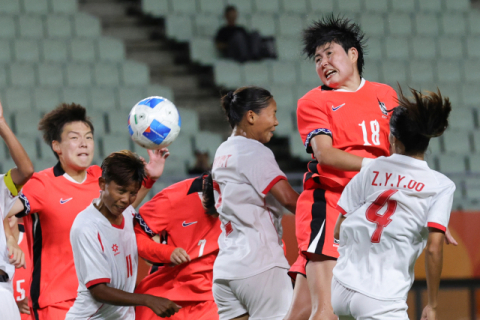 한국 여자 축구, 미얀마 완파…아시안게임 첫승