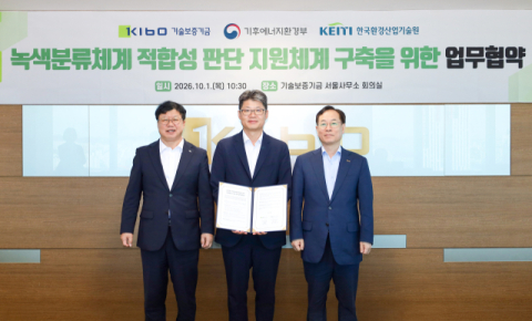 기보-한국환경산업기술원, ‘한국형 녹색분류체계’ 활용 확산 MOU
