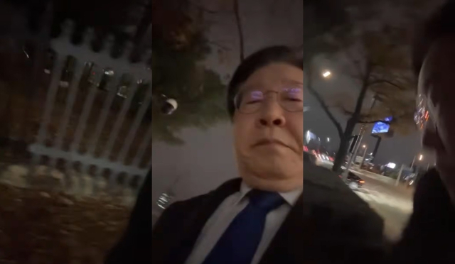 계엄 당시 국회 담장 넘는 이재명 대통령. 사진 출처는 이재명 대통령 유튜브 화면 갈무리. 연합뉴스
